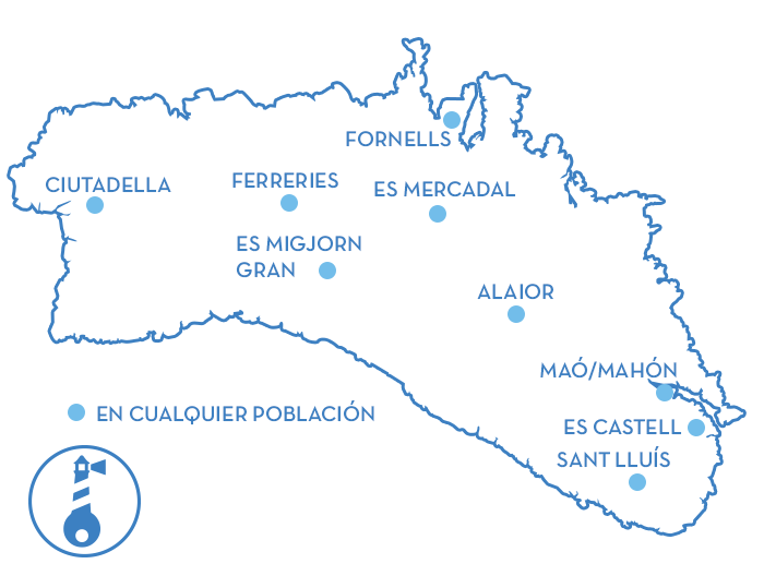 Mapa de Menorca